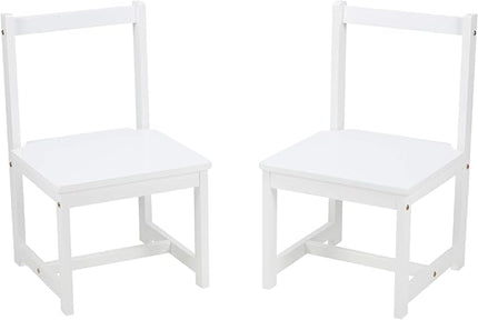 Amazon Basics Solid Wood Kids Activity Chair Set, 23.8-Inch Height - 2-Pack, White - LeafyLoom