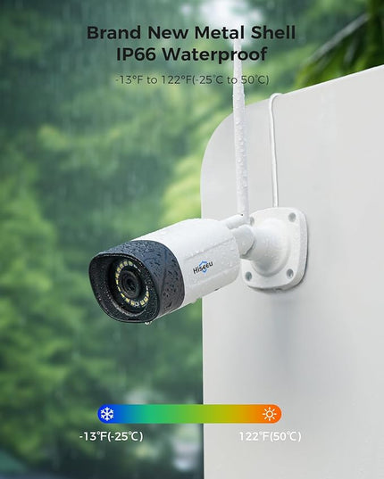 Hiseeu Wireless Security Camera System, 5MP WiFi Camera for Home Security, WiFi-Pro 8 Cam-Kit,16CH, 2-Way Audio, Color Night Vision, IP66 Waterproof, 3TB Storage, 24/7 Recording, No Monthly Fees Hiseeu