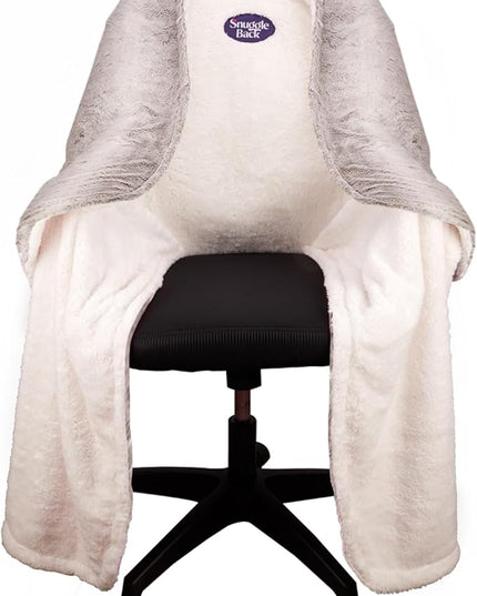 The Original Office Chair Blanket by SnuggleBack; Cozy Comfy Office Desk Chair Wrap Attaches for Convenient Heat and Hands-Free. Stay Warm In The Winter or Summer. Sherpa Fur Lining - LeafyLoom