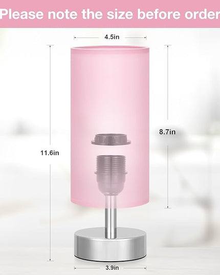 Small Table Lamp for Bedroom - Bedside Lamps for Night Stands, Minimalist Nightstand Light Lamp, Desk Lamps for Reading Room, Kids Room, Living Room, Office, Dorm - LeafyLoom