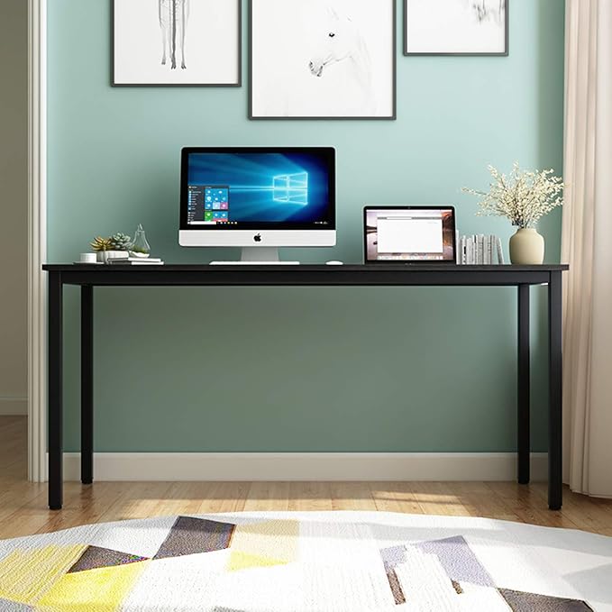 SogesGame YL-AC3-160VB-US8 Home Office Desks, X-Large, Black - LeafyLoom
