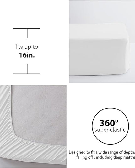 Anluoer Full Comforter Set, White Tufted Bed in a Bag 7 Pieces with comforters and sheets, All Season Bedding Sets with 1 Comforter, 2 PillowShams, 2 Pillowcases, 1 Flat Sheet, 1 Fitted Sheet - LeafyLoom