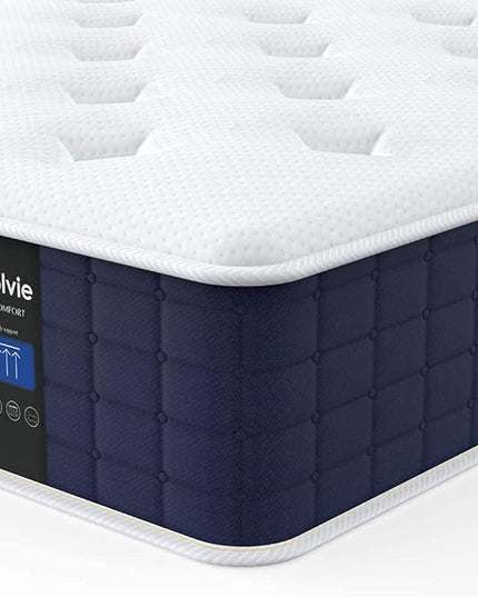 Coolvie Twin Mattress, 10 Inch Twin Size Hybrid Mattress, Individual Pocket Springs with Memory Foam, Bed in a Box, Cooler Sleep with Pressure Relief and Support - LeafyLoom