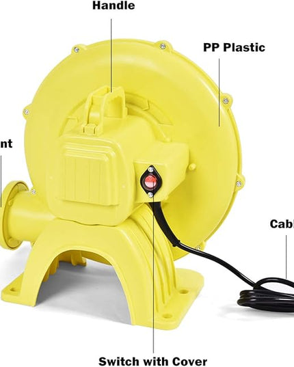 COSTWAY Bounce House Blower for Inflatable Bounce House Bouncy Castle,Yellow/Green - LeafyLoom