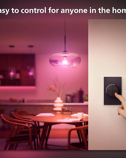 Philips Hue Wall Tap Dial Light Switch, Portable, Black - 1 Pack - Requires Hue Lights and Hue Bridge - Smart Home - Easy, No-Wire Installation PhilipsHue