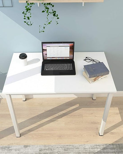 SogesGame Small Computer Desk, 39.4 inches Small Office Desk Computer Table Study Writing Desk Workstation for Home Office,White - LeafyLoom