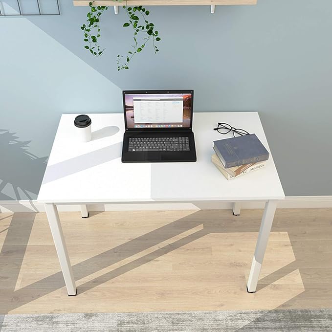 SogesGame Small Computer Desk, 39.4 inches Small Office Desk Computer Table Study Writing Desk Workstation for Home Office,White - LeafyLoom