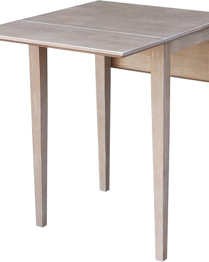 International Concepts Small Dropleaf Table, Washed Gray Taupe - LeafyLoom