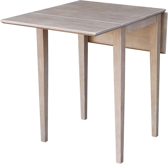 International Concepts Small Dropleaf Table, Washed Gray Taupe - LeafyLoom