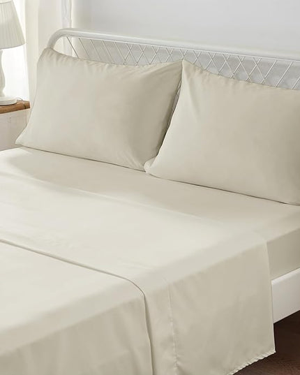 Anluoer Twin Comforter Set, Oatmeal Tufted Bed in a Bag 5 Pieces with comforters and sheets, All Season Bedding Sets with 1 Comforter, 1 PillowShams, 1 Pillowcases, 1 Flat Sheet, 1 Fitted Sheet - LeafyLoom