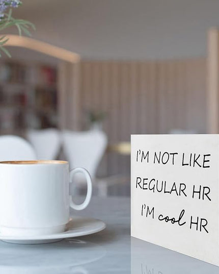 Funny Desk Decor Home Office Decor for Women I’m Not like Regular Hr I’m Cool Hr Human Resources Office Decor Wooden Signs Office Shelf Decor Desk Accessories Funny Office Gifts Funny Signs (5x5inch) - LeafyLoom