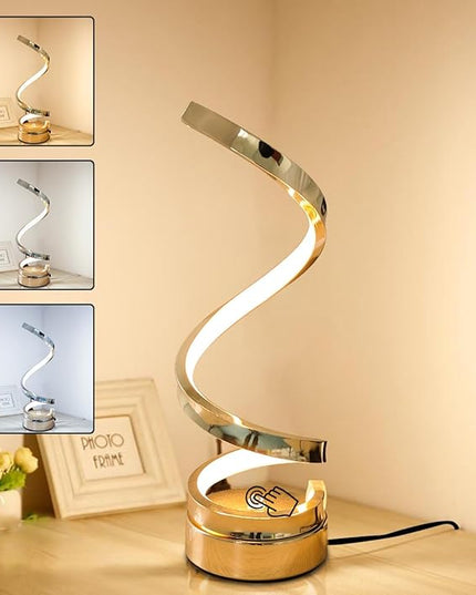 ELINKUME LED Table Bedside Lamps with Touch 12W,Stepless Dimming Home Desk Lamp with 3 Color(3000K/4500K/6000K),Gold Reading Night Light for Bedroom,Living Room,Study,Office,Kids Room,Meeting Room - LeafyLoom