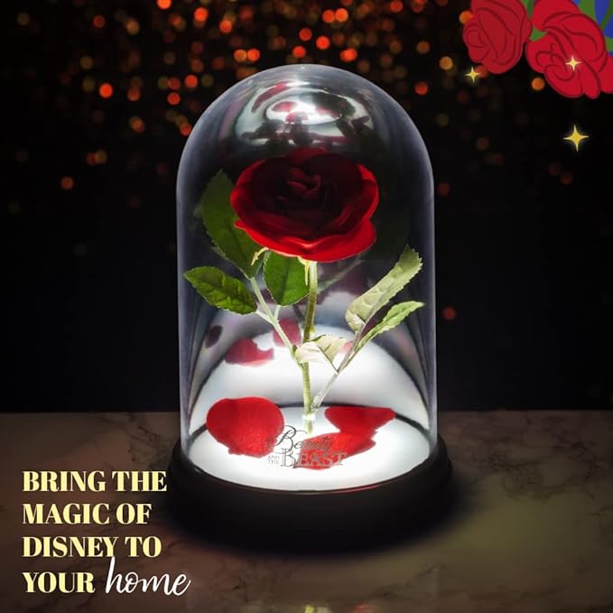 Paladone Beauty and The Beast Enchanted Rose Light, Touch Activated, Officially Licensed Disney Merchandise - LeafyLoom