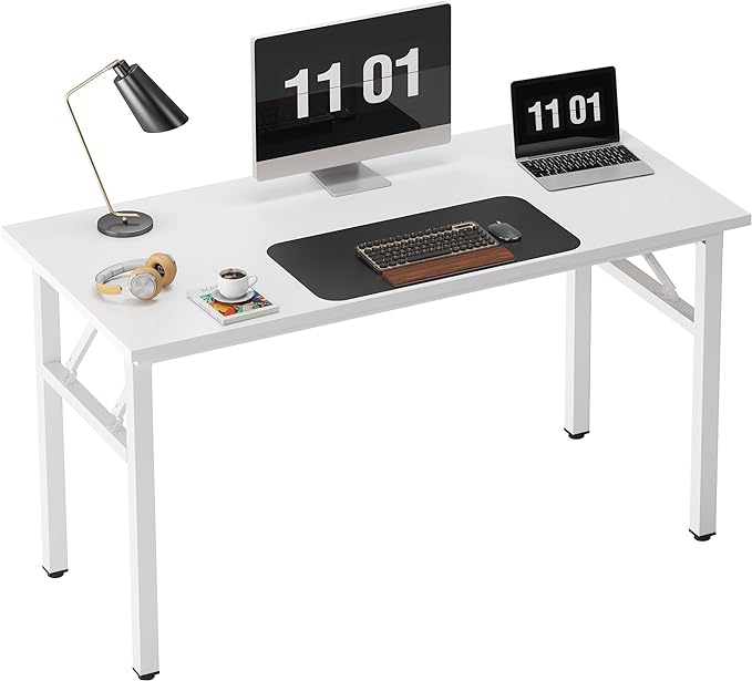Need 47 inches Computer Desk Office Desk Folding Table with BIFMA Certification Computer Table Workstation, White AC5DW-120 - LeafyLoom
