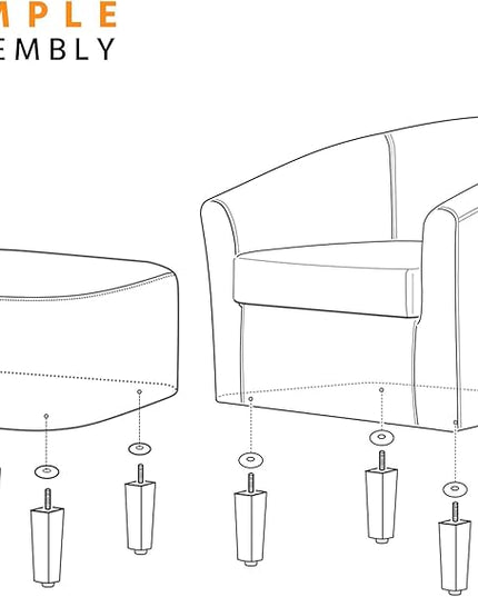 Yaheetech Accent Chair and Ottoman Set, Modern Fuzzy Sherpa Barrel Chair and Footrest, Comfy Boucle Armchair and Footstool for Living Room/Bedroom/Reading Room/Guestroom, Ivory - LeafyLoom