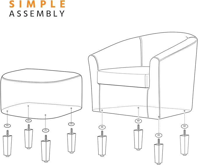 Yaheetech Accent Chair and Ottoman Set, Modern Fuzzy Sherpa Barrel Chair and Footrest, Comfy Boucle Armchair and Footstool for Living Room/Bedroom/Reading Room/Guestroom, Ivory - LeafyLoom