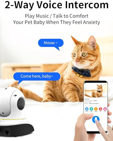 VSTARCAM Pet Camera with Laser, 3MP 2.4GHz WiFi Interactive Dog & Cat Laser Toy with Night Vision, Motion Detection Alerts, APP Remote Control Indoor Security Camera for Pet Monitoring VSTARCAM