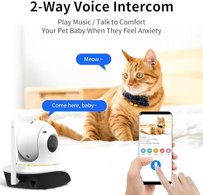 VSTARCAM Pet Camera with Laser, 3MP 2.4GHz WiFi Interactive Dog & Cat Laser Toy with Night Vision, Motion Detection Alerts, APP Remote Control Indoor Security Camera for Pet Monitoring VSTARCAM