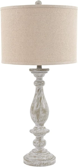Signature Design by Ashley Bernadate Vintage Cottage Table Lamp, 2 Count, 31", Whitewash - LeafyLoom
