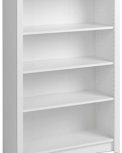 Prepac Home Office 4-Shelf Standard Bookcase, 31.5 in. W x 48 in. H x 13 in. D, White - LeafyLoom