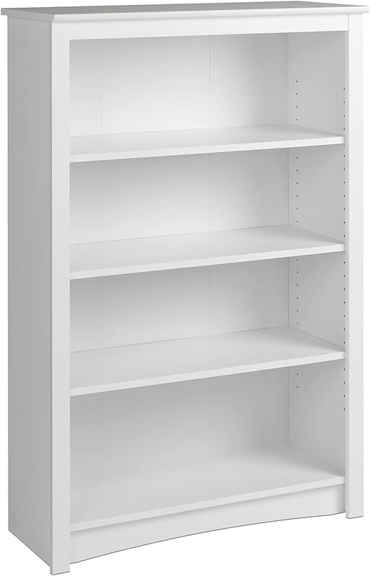 Prepac Home Office 4-Shelf Standard Bookcase, 31.5 in. W x 48 in. H x 13 in. D, White - LeafyLoom