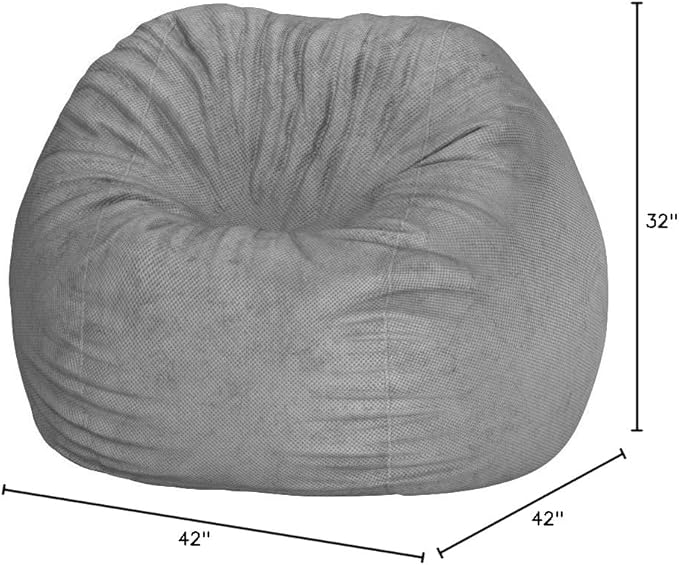 CordaRoy's Chenille Bean Bag Chair, Convertible Chair Folds from Bean Bag to Lounger, As Seen on Shark Tank, Charcoal - Full Size - LeafyLoom