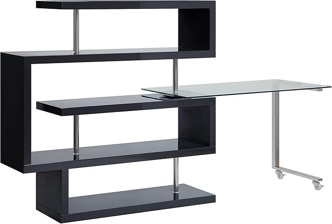 NicBex Kimberly-DW-00027-LWJ Home Office Desks, 55"x24"x54", Black - LeafyLoom