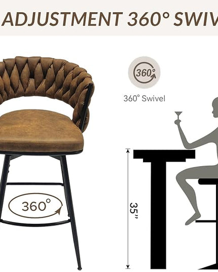 NicBex Haerin-SD-00363-LWJ Dining Chairs, 18.1"x18.1"x35.8", Brown - LeafyLoom