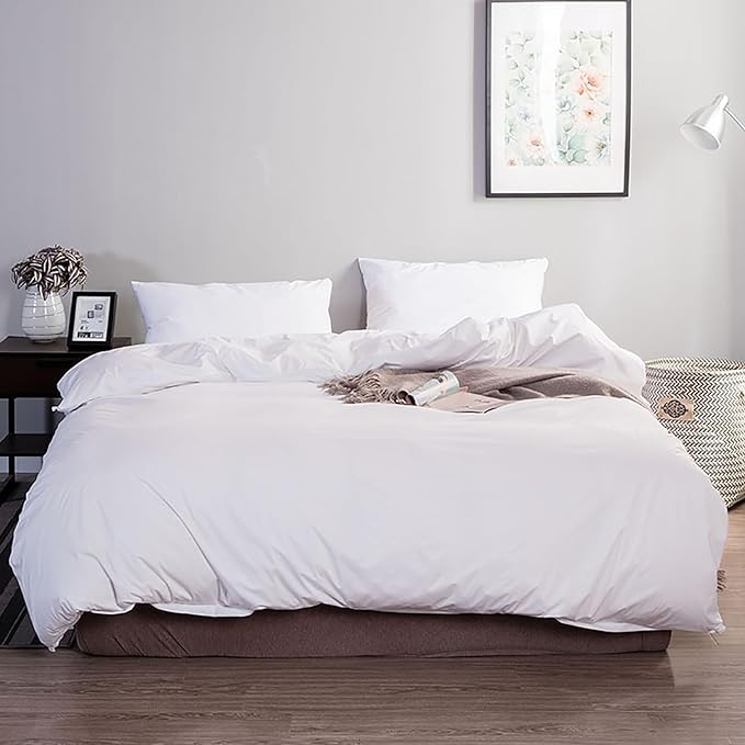 White Comforter Full Size Soft White Bedding Set 3 Pieces White Comforter Set 1 Full Comforter (80x90 inches) with 2 Pillowcases (20x26 inches) Durable White Full Size Comorter Set - LeafyLoom