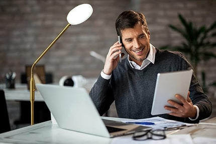 O’Bright Moon - Dimmable LED Floor Lamp, Adjustable Color Temperature for Bedside Reading, Work Light, Art/Crafting Light, Sewing, Ultra Flexible Gooseneck, Rotatable Lighting, Antique Brass (Gold) - LeafyLoom