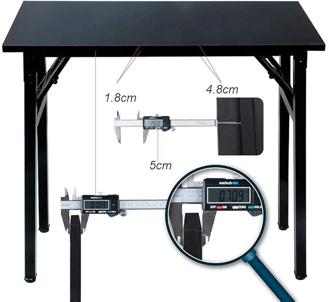 Folding Desk, 47 inch No Assembly Folding Desks for Small Spaces, Sturdy Foldable Computer Desk, Functional Home Office Desks, Study Writing Desk Office Table Workstation for Home Office Outdoor - LeafyLoom