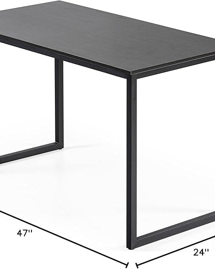 ZINUS Jennifer 47 Inch Black Frame / Computer Workstation / Office Desk / Easy Assembly, Deep Espresso - LeafyLoom