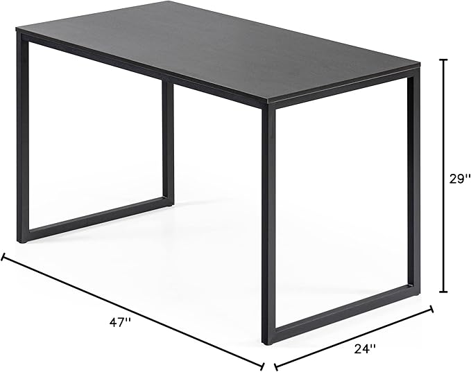 ZINUS Jennifer 47 Inch Black Frame / Computer Workstation / Office Desk / Easy Assembly, Deep Espresso - LeafyLoom