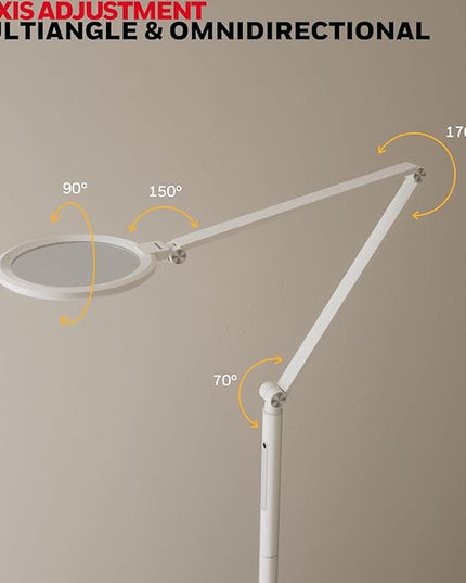 Honeywell LED Floor Lamp - F01WT Sunturalux™ Eye Caring Dimmable Standing Light with Remote,Bright Natural Daylight 5 Colors & 5 Brightness Adjustable Tall Lampara for Home Office Living Room Bedroom - LeafyLoom