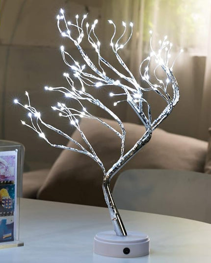 Bonsai Tree Light for Room Decor, Aesthetic Lamps for Living Room, Cute Night Light for House Decor, Good Ideas for Gifts, Home Decorations, Weddings, Christmas, Holidays and More (White, 108 LED) - LeafyLoom