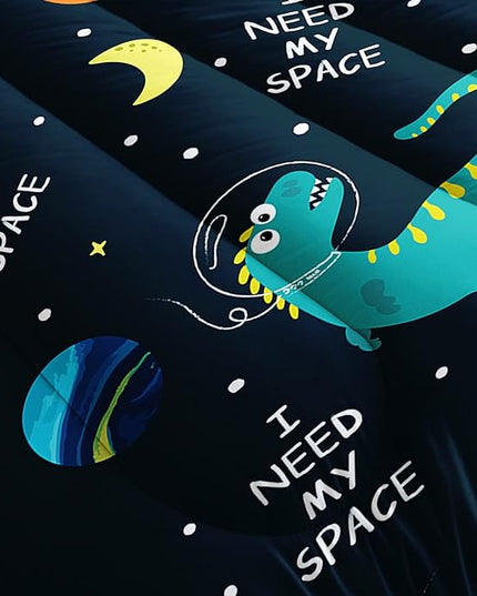 Datura home Dinosaur Space Dinos Comforter Bedding Set for Boys Kids Children,Celestial Bodies Colorful Dinosaur Print Bedding Set with 1 Comforter and 2 Pillowcases(Dinosaur Twin) - LeafyLoom