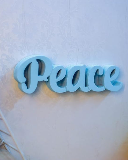 Peace – Blue, Aesthetic table decor for home or office, desk or Shelf. Quirky room decoration showpiece, ideal for birthday gift, corporate gift, and inspiring wall decor - LeafyLoom