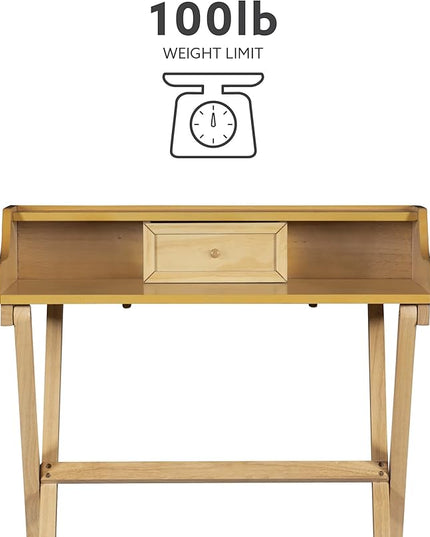 Linon Mable Folding Desk, Natural - LeafyLoom