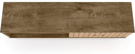 Manhattan Comfort Liberty Mid Century Modern TV Stand for Televisions up to 60 Inches, Bedroom and Living Room Entertainment Center with Storage, Shelves, and Cabinet, 63" Wide, Rustic Brown/3D Brown - LeafyLoom