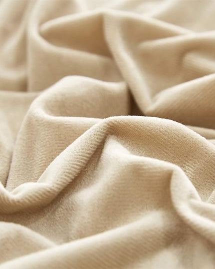 Wellboo Beige Velvet Comforter Sets Full Solid Cream Coffee Fluffy Bedding Comforters Luxury Champagne Flannel Quilts Women Men Light Taupe Fuzzy Blankets Modern Minimalist Khaki Tan Sherpa Plush Bed - LeafyLoom