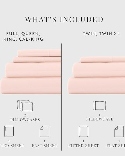 Linen Market Bed Sheets for Queen Size Bed (Blush) - Sleep Better Than Ever with These Soft and Cooling Queen Sheets - Deep Pocket Fits 16" Thick Beds - 4 Piece Queen Sheet Set - LeafyLoom