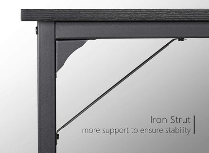 CubiCubi Computer Desk, 55" Study Writing Table for Home Office, Modern Simple Style PC Desk, Black - LeafyLoom