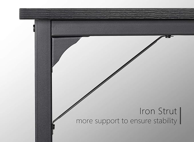 CubiCubi Computer Desk, 55" Study Writing Table for Home Office, Modern Simple Style PC Desk, Black - LeafyLoom