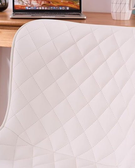 Kidol & Shellder Dining Chairs Set of 2 Modern Upholstered Dining Chair Leather Armless Kitchen and Dining Room Chairs White, Loads up to 300lbs - LeafyLoom