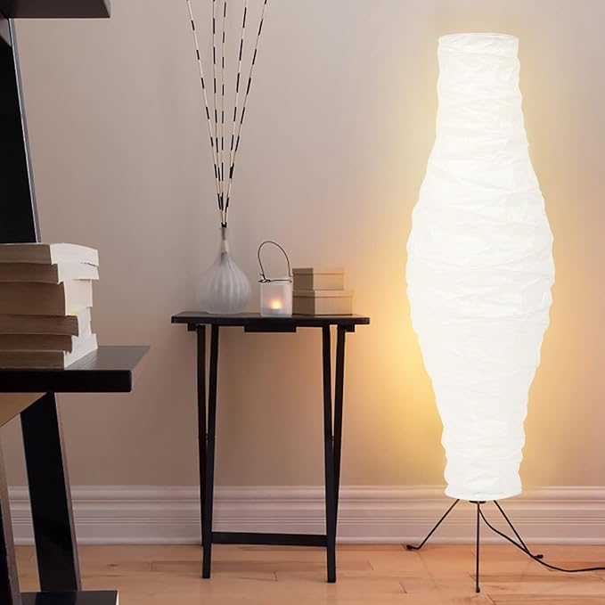 Uonlytech Paper Floor Lamp Shades Nordic Style Table Lampshades Japanese Style Standing Light Cover Light Accessories for Home Bedroom Desk Floor Lamp - LeafyLoom