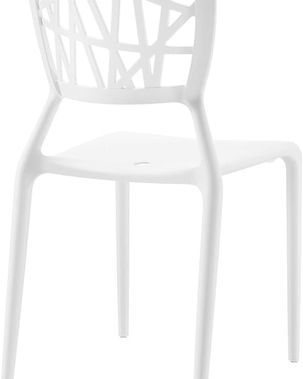 Modway Astro Stacking Accent Kitchen and Dining Room Chair in White - Fully Assembled - LeafyLoom