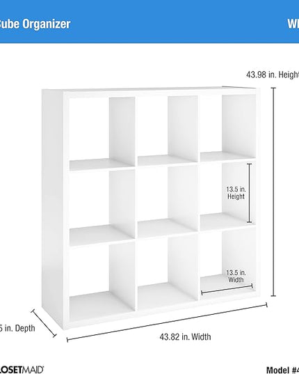 ClosetMaid 4588 Decorative Open Back 9-Cube Storage Organizer, White - LeafyLoom