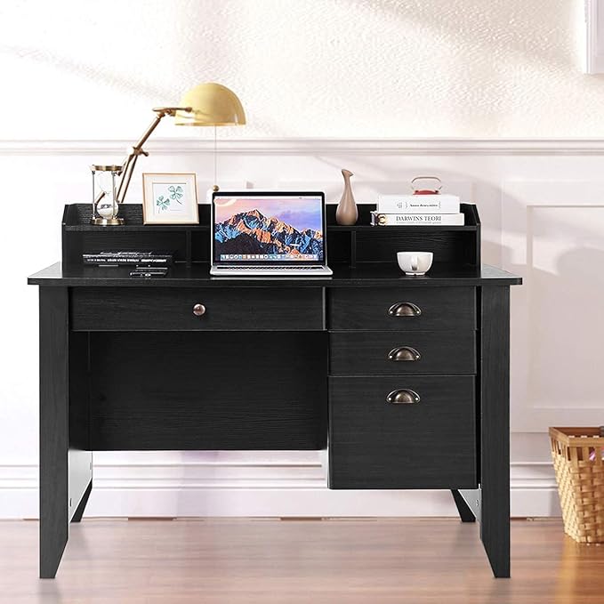Computer Desk, Default, Black - LeafyLoom