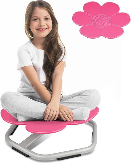 Petal Kids Swivel Chair, Seat and Spinning Chair, Body Coordination Training Chair, Rose Red Non Slip Sensory Toys 360° Spinning Chair for Autistic Kids Aged 3+, Improving Toddler's Physical Fitness - LeafyLoom
