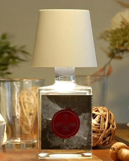 Wireless Wine Bottle Light Head, Portable LED Wireless Bottle Lamp with 3 Modes Light Dimming Pridola, Rechargeable Touch Control Wine Bottle for Any Bottle (White) - LeafyLoom